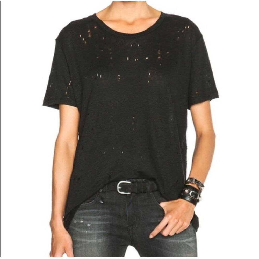 IRO Clay Distressed Linen Blend Top Size Medium